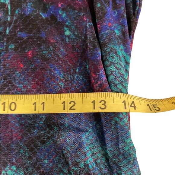 INC Sheer TOP Womens L Petite Purple Snakeskin Pattern Long Sleeve Turtle Neck - Picture 7 of 11